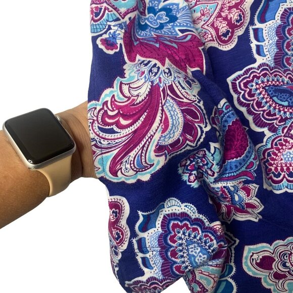 Chico's Long Sleeve Outline Floral Open Front Cardigan Sweater Sz 0 (Small 4-6) - Picture 6 of 9